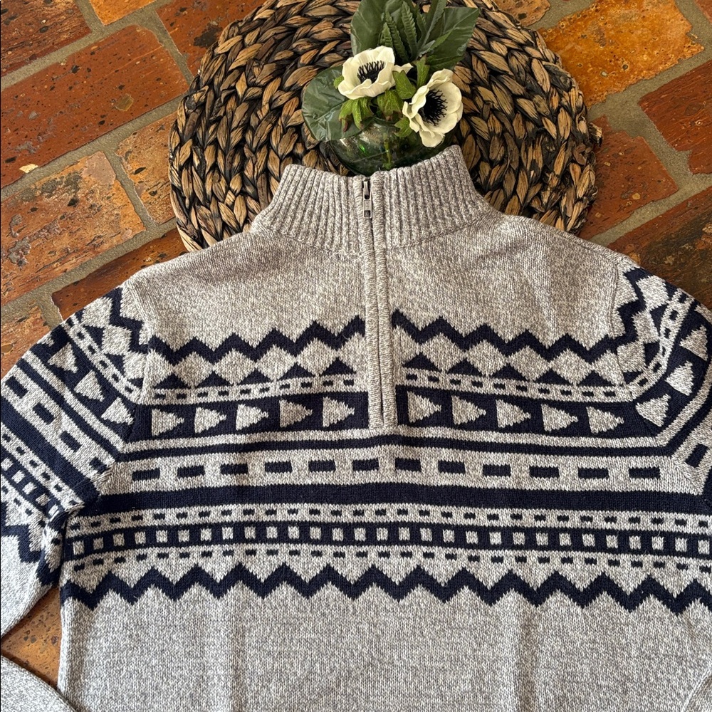 Urban Pipeline Men's Sweater Gray Pullover Geometric Print size M - Picture 3 of 11